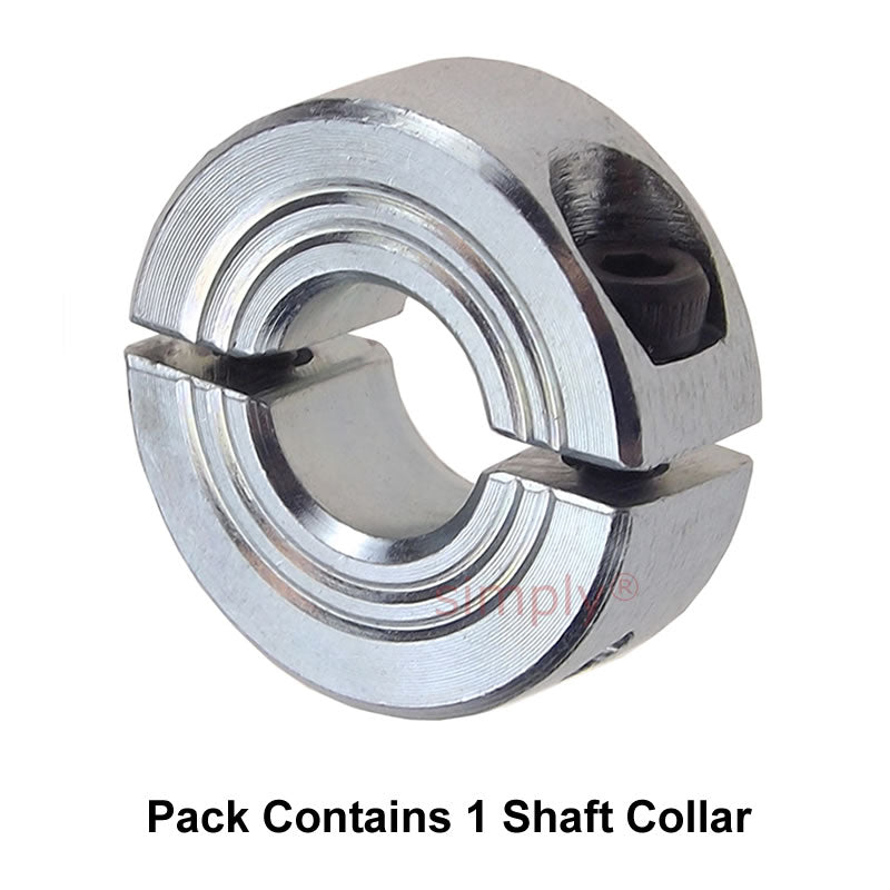 CADB05Z Zinc Plated En8 Steel Double Split Shaft Collar 5x16x9mm with Clamp Bolt