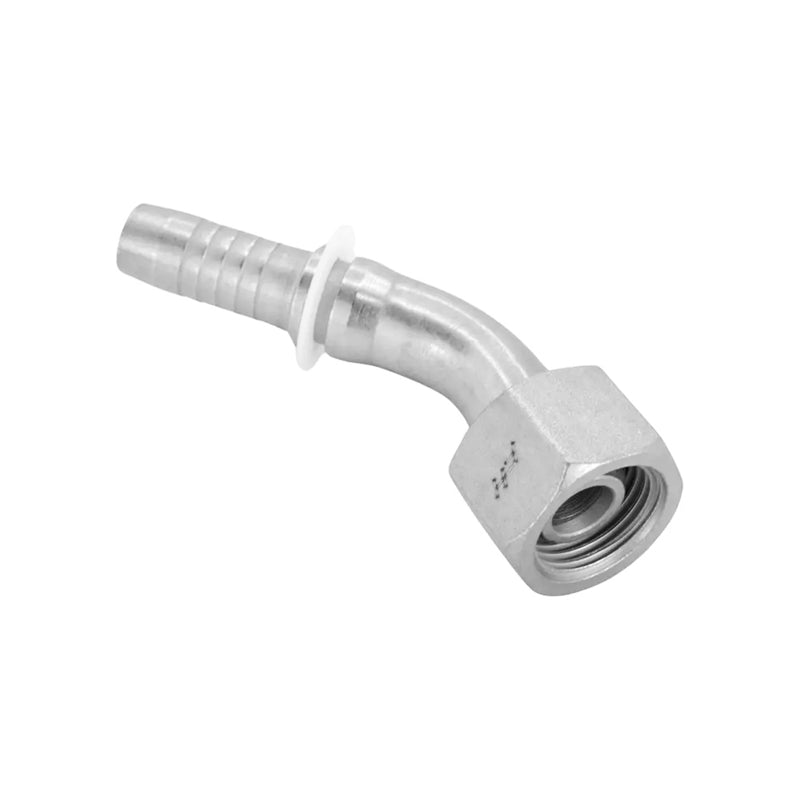 FLEXEQUIP/VOSS 1/4 inch BSP Female Two Piece Hose Fitting with 45 Degree Angle and 27mm Slip Nut - Allow 2-3 Days