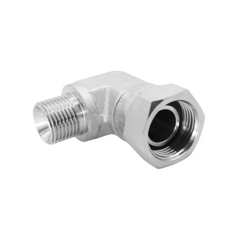 FLEXEQUIP 3/4 inch BSP Male to 3/4 inch BSP Female Swivel Hydraulic Adaptor with 90 Degree Angle Compact Elbow - Allow 2-3 Days