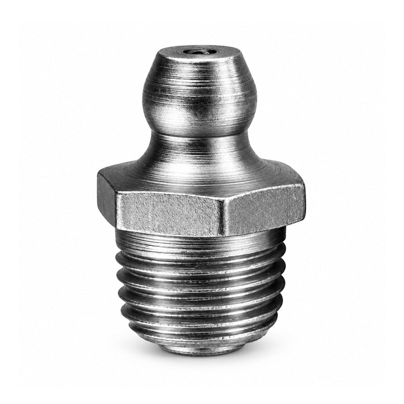 M6x1 Metric Tapered Hardened Mild Steel Zinc Plated White Straight Hydraulic Grease Nipples - Pack of 500