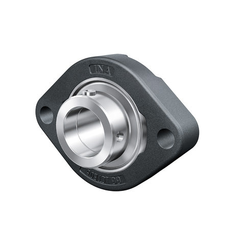 INA FLCTE25XL Two Bolt Cast Iron Oval Housing with Eccentric Collar Insert 25mm Bore