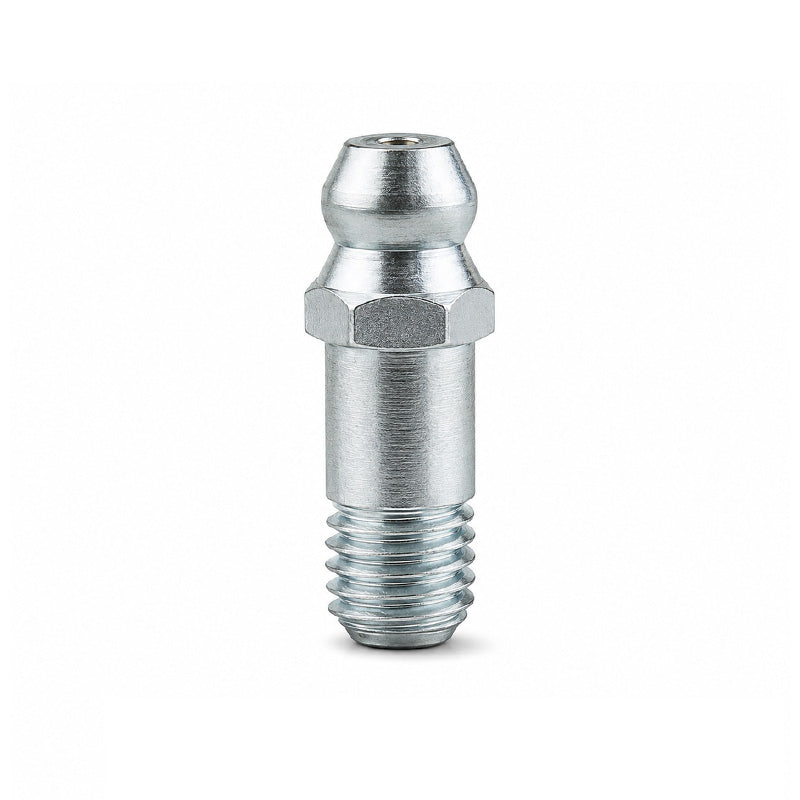 M6x1 Metric Tapered Hardened Mild Steel Zinc Plated Straight Hydraulic Grease Nipples