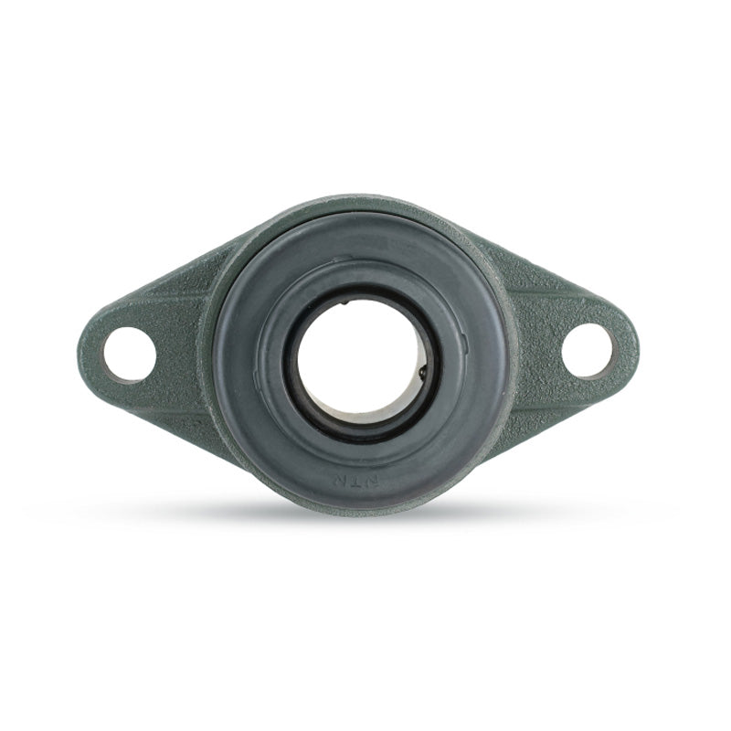 NTN C-UCFL209-112D1 Imperial Two Bolt Oval Cast Iron Flange Housing with 1-3/4 inch Bore Insert with Cast Iron Cover - Open Version - Allow 2-3 Days