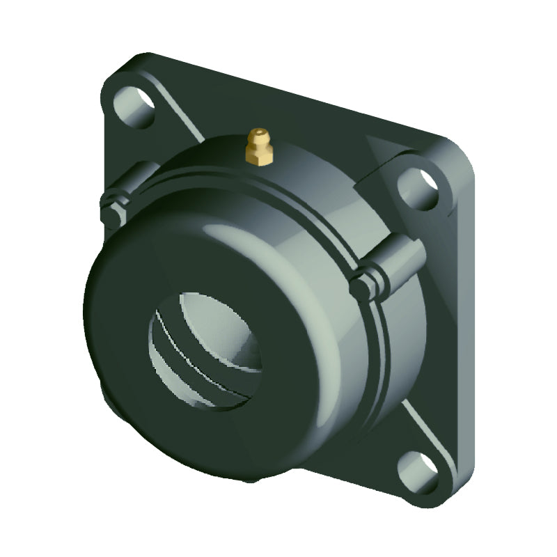 NTN C-UCFX16-304D1 Imperial Four Bolt Square Cast Iron Flange Housing with 3-1/4 inch Bore Insert with Cast Iron Cover - Open Version - Allow 2-3 Days