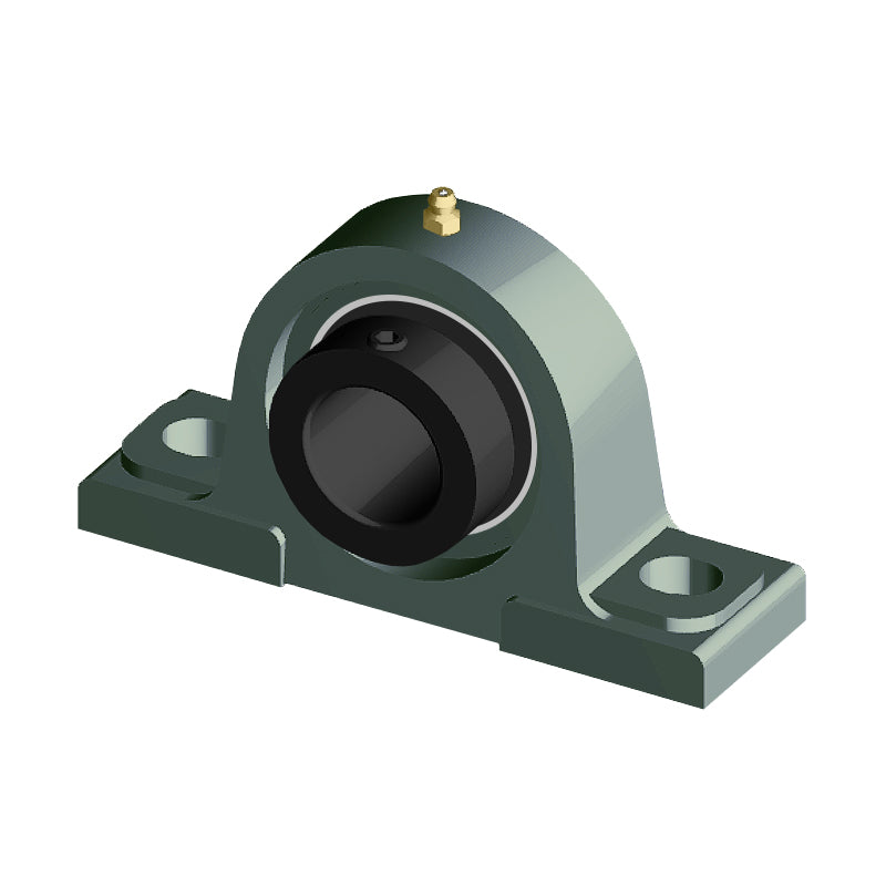 NTN M-UELP211-201D1 Imperial Cast Iron Two Bolt Pillow / Plummer Block Housing with 2-1/16 inch Eccentric Collar Insert - Allow 2-3 Days
