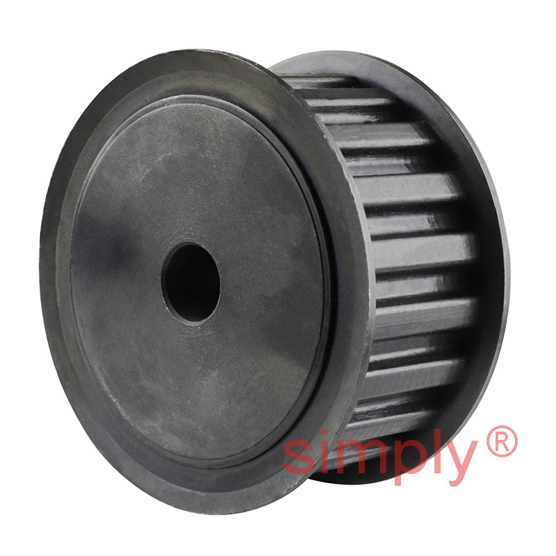 P45-H-100F - 1/2 inch Pitch 45 Tooth Flanged Pilot Bored Cast Iron Timing Pulley for 1 inch Wide Belts