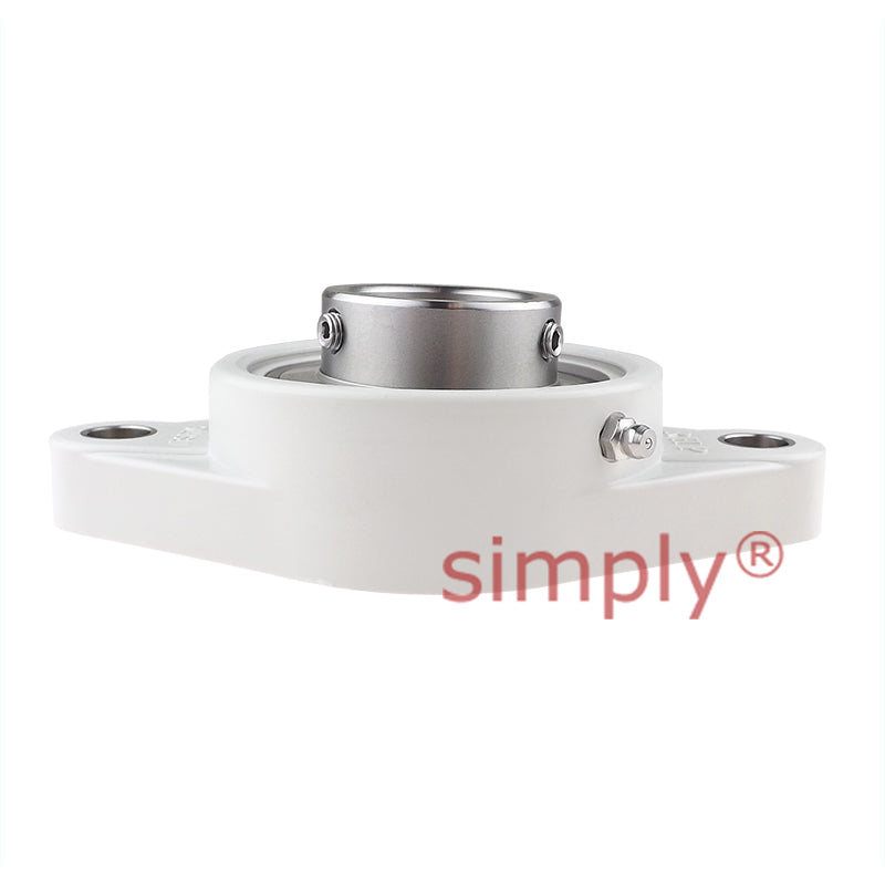RHP PSFT35CR Thermo Plastic Two Bolt Oval Flange Housing with 35mm Bore Stainless Insert - Allow 2-3 Days