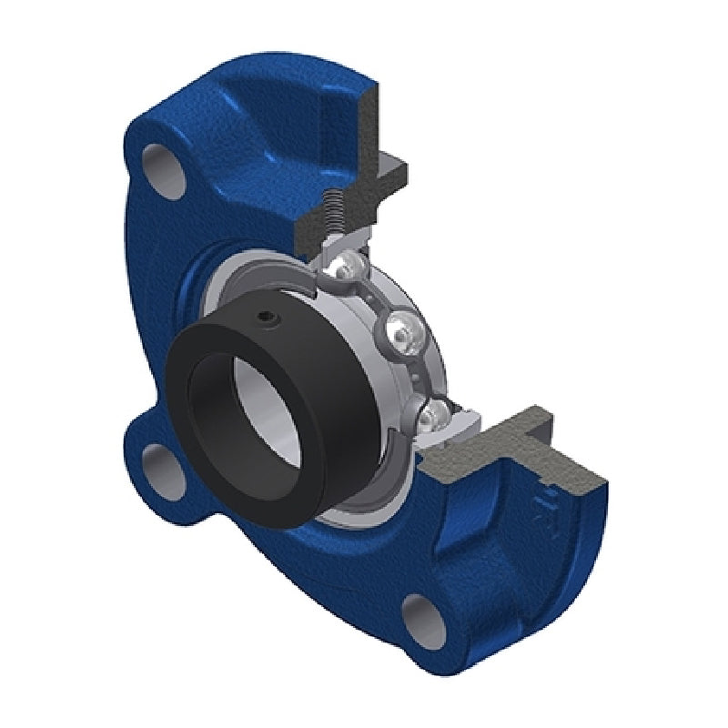 SNR ESFC204 Metric Four Bolt Cast Iron Round Flanged Housing with 20mm Eccentric Collar Insert - Allow 2-3 Days