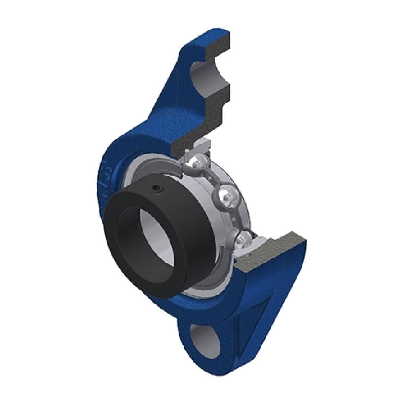 SNR ESFL202 Metric Two Bolt Cast Iron Oval Housing with 15mm Bore Eccentric Collar Insert - Allow 2-3 Days