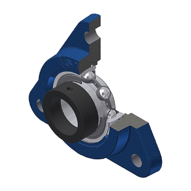 SNR ESFTE209T04 Metric Three Bolt Cast Iron Triangular Housing Unit with Eccentric Collar Insert 45mm Bore Low Temperature Version - Allow 2-3 Days