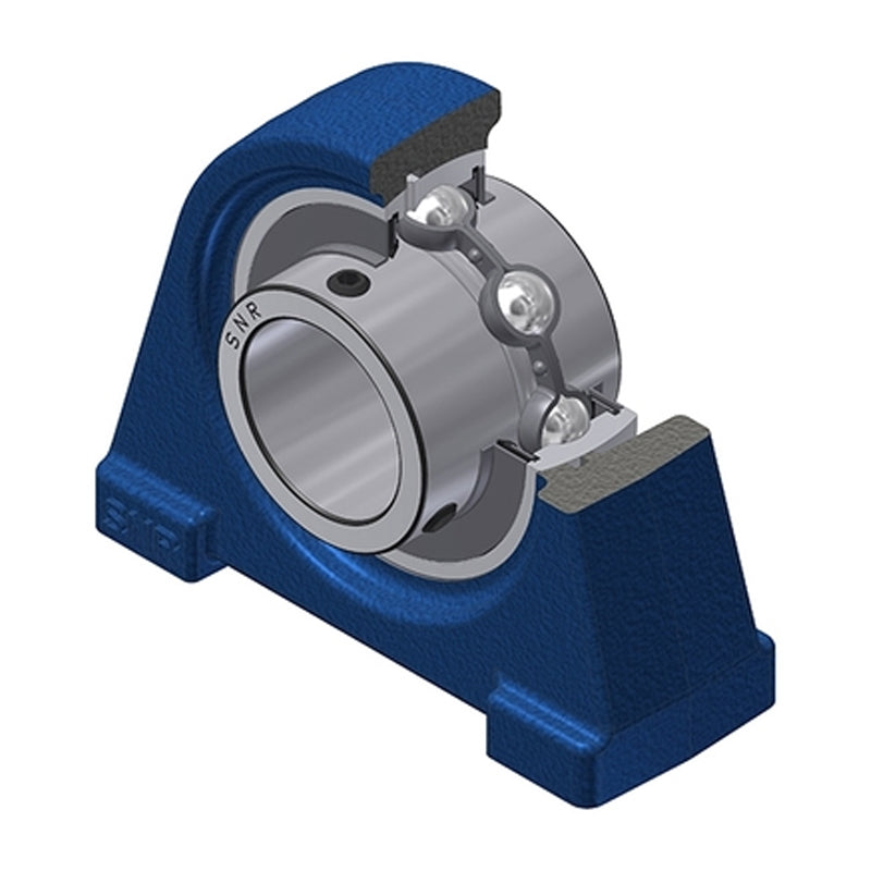 SNR UCPAE201 Threaded Base Small Footprint Metric Pillow / Plummer Block Housing Supplied with 12mm Bore Insert - Allow 2-3 Days