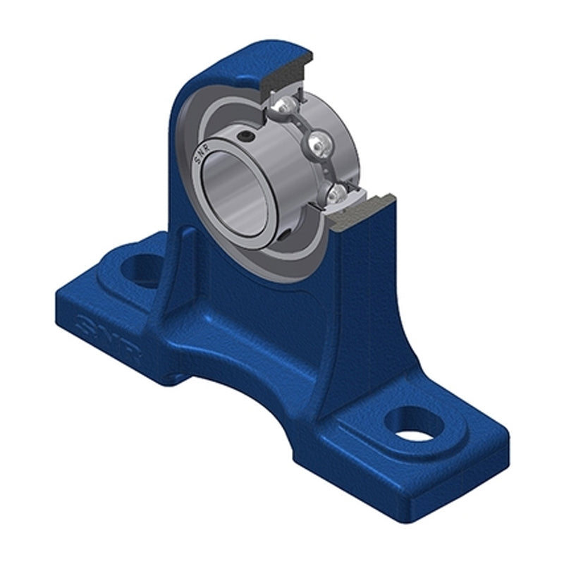 SNR UCPH203N Metric Cast Iron High Centre Height Two Bolt Pillow / Plummer Block Housing with 17mm Bore Insert - Allow 2-3 Days