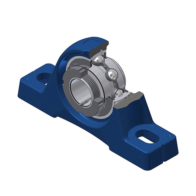SNR UKPE213H Metric Cast Iron Two Bolt Pillow / Plummer Block Housing Insert and Adaptor Fits 60mm Shaft - Allow 2-3 Days