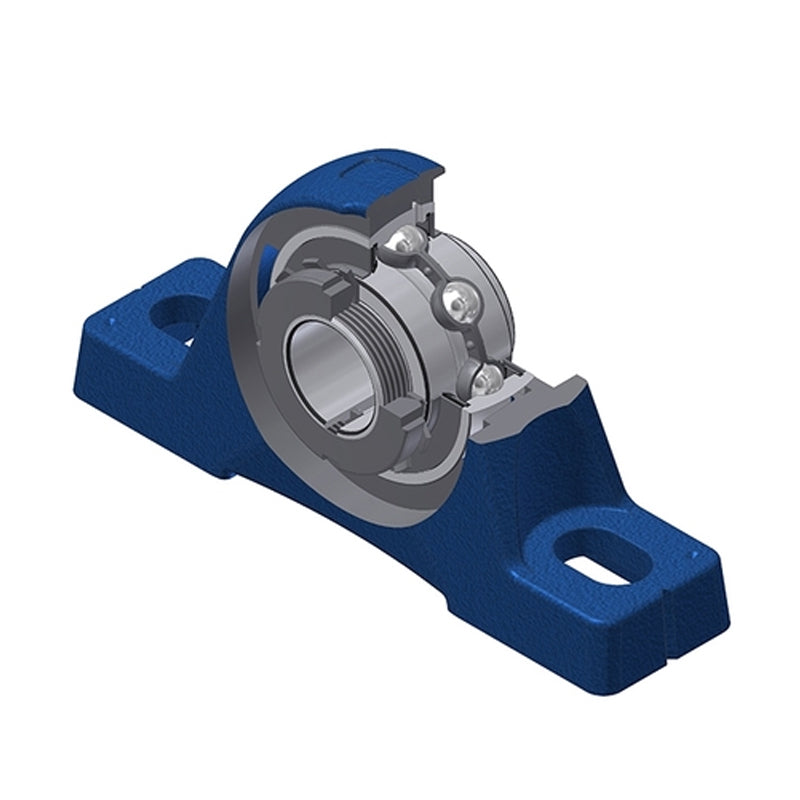 SNR UKPE212HN Metric Cast Iron Two Bolt Pillow / Plummer Block Housing Insert and Adaptor Fits 55mm Shaft - Allow 2-3 Days