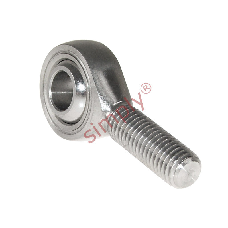 Budget SSPOS18 Right Hand Stainless Steel / PTFE Lined Plain Male Rod End 18mm Bore M18x1.5 Thread