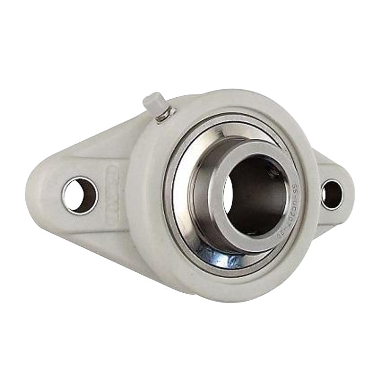 SSUCFL207 Metric Two Bolt Oval Stainless Steel Flange Housing with 35mm Bore Stainless Insert