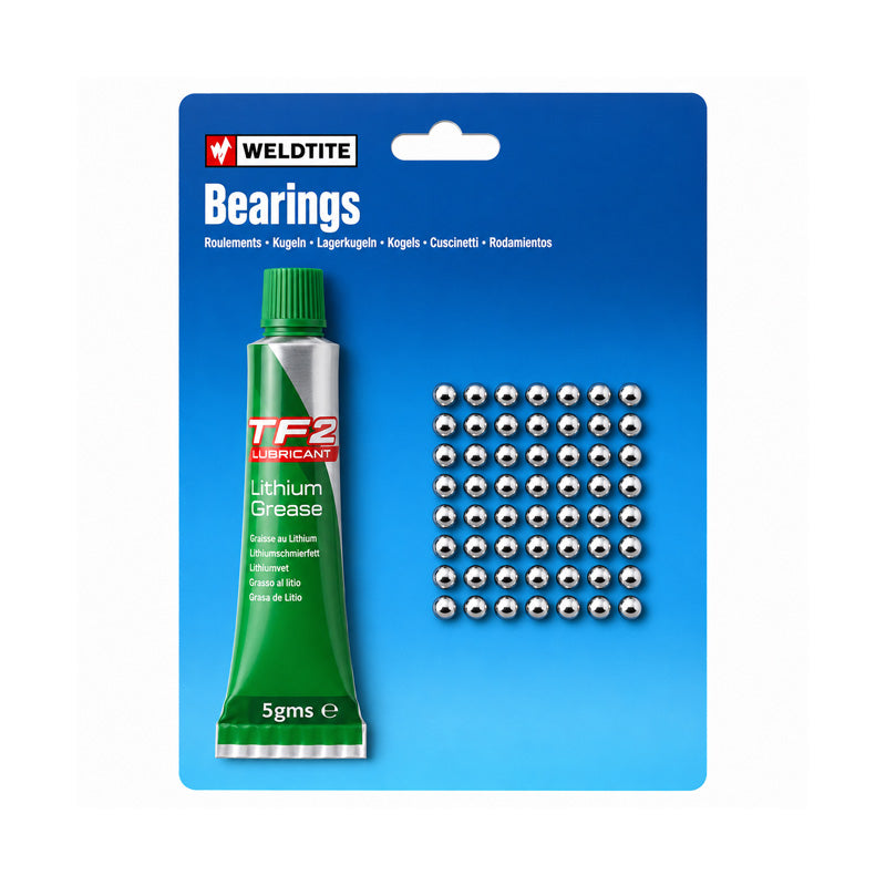Approximately 24 x 1/4 inch Case Hardened Ball Bearings and TF2 Lithium Grease