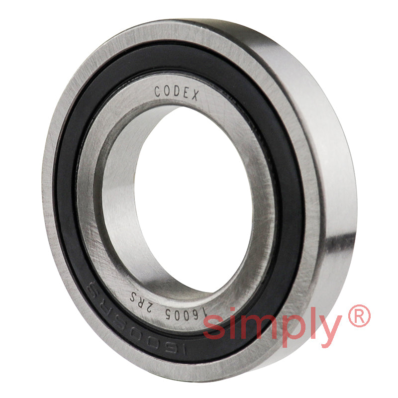 Codex 160052RS Rubber Sealed Deep Groove Ball Bearing 25x47x8mm