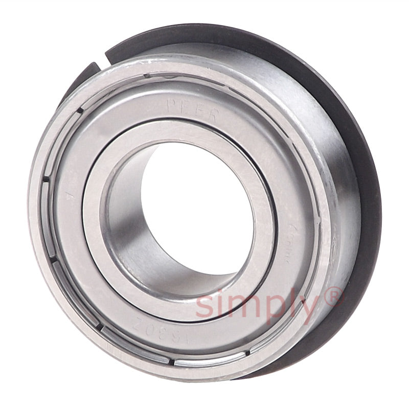 Major Brand 1630ZNR Open Type with 1 Metal Shield and Snap Ring Single Shielded Deep Groove Ball Bearing 0.75x1.625x0.5 inch