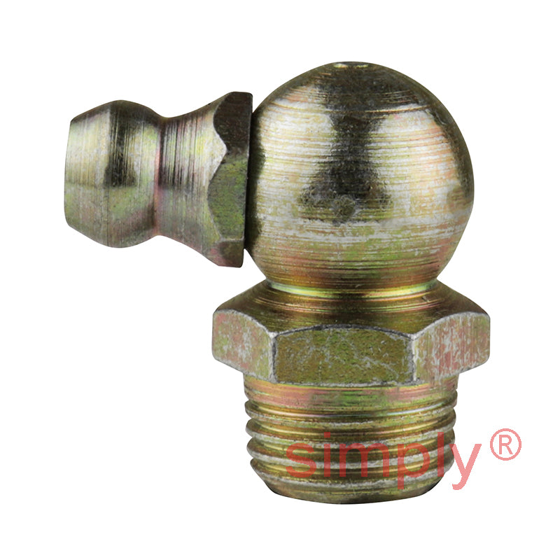 1/8x28 BSPT Hardened Mild Steel Zinc Plated 90 deg Hydraulic Grease Nipples - Pack of 500