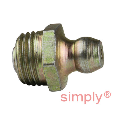 1/8x28 BSPT Hardened Mild Steel Zinc Plated Straight Hydraulic Grease Nipples 