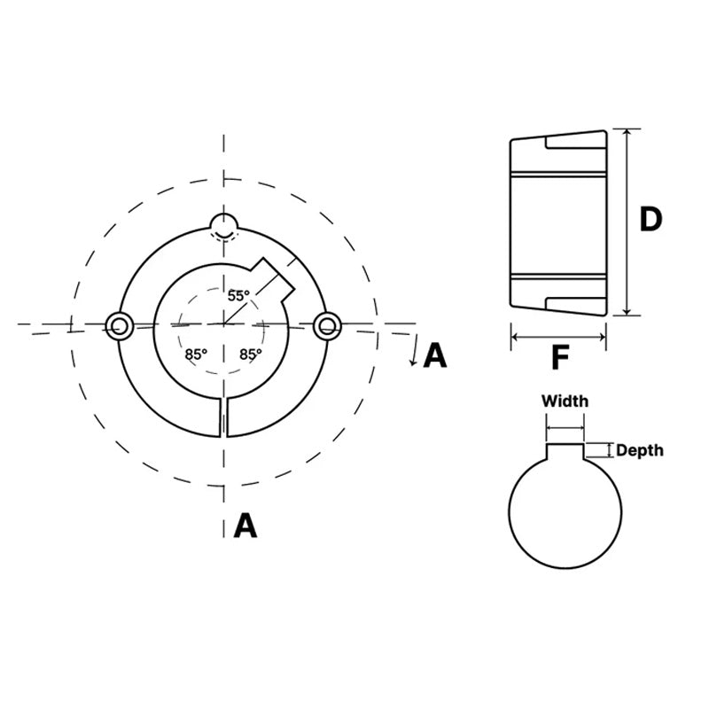 2525-40 Tapered Locking Bush with 40mm Bore