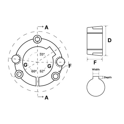3535-45 Tapered Locking Bush with 45mm Bore