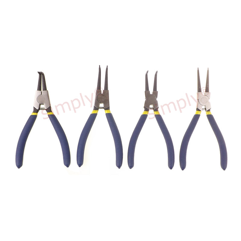4 Piece Set of 13 inch Circlip Pliers with Soft Grip Handles