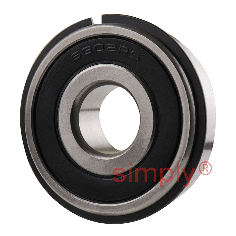 6302RSNR Budget Rubber Sealed Deep Groove Ball Bearing with Snap Ring 15x42x13mm