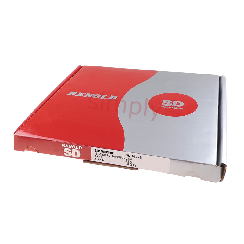Renold Standard Duty 16B-2 BS Duplex Roller Chain 1 inch Pitch - 2.5 Metre Length