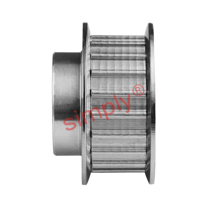 Aluminium Pilot Bore AT5 Timing Pulley with Flanges 5mm Pitch 26 Tooth for 10mm Wide Belts
