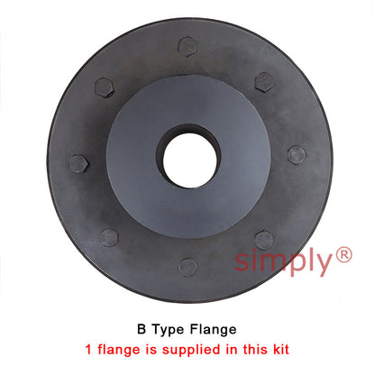 Major Brand F180H/F180B Outer Facing Taper Bore/Pilot Bored Tyre Drive Coupling Assembly with Natural Rubber Tyre - Allow 2-3 Days