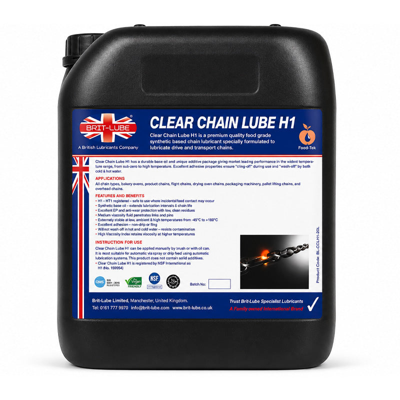 Brit-Lube Clear Chain Lube H1 20 Litre - Allow 2-3 Days