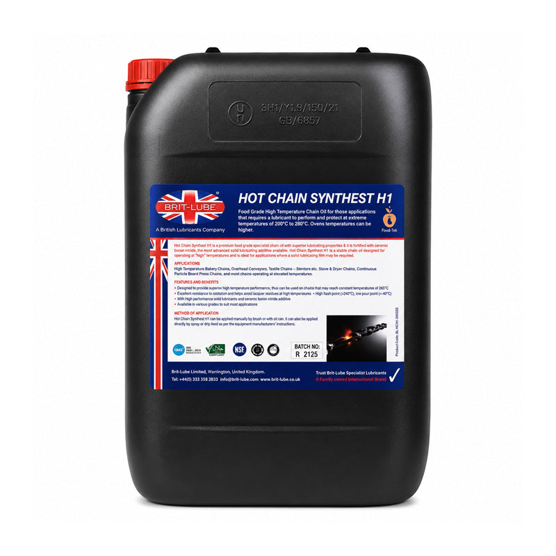 Brit-Lube Food-Tek Hot Chain Synthest H1 5 Litre - Allow 2-3 Days