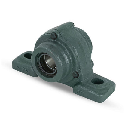 NTN C-UCPX20D1 Metric Cast Iron Two Bolt Pillow / Plummer Block Housing with 100mm Bore Insert with Cast Iron Cover - Open Version - Allow 2-3 Days
