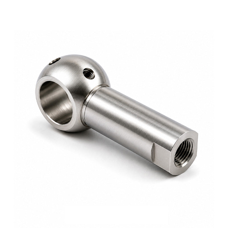 Chiavette B10SS Left Hand Stainless Steel Ball Socket with Internal Snap Ring and Holes for Safety Clip 10mm Ball Diameter M6 Thread - Allow 2-3 Days