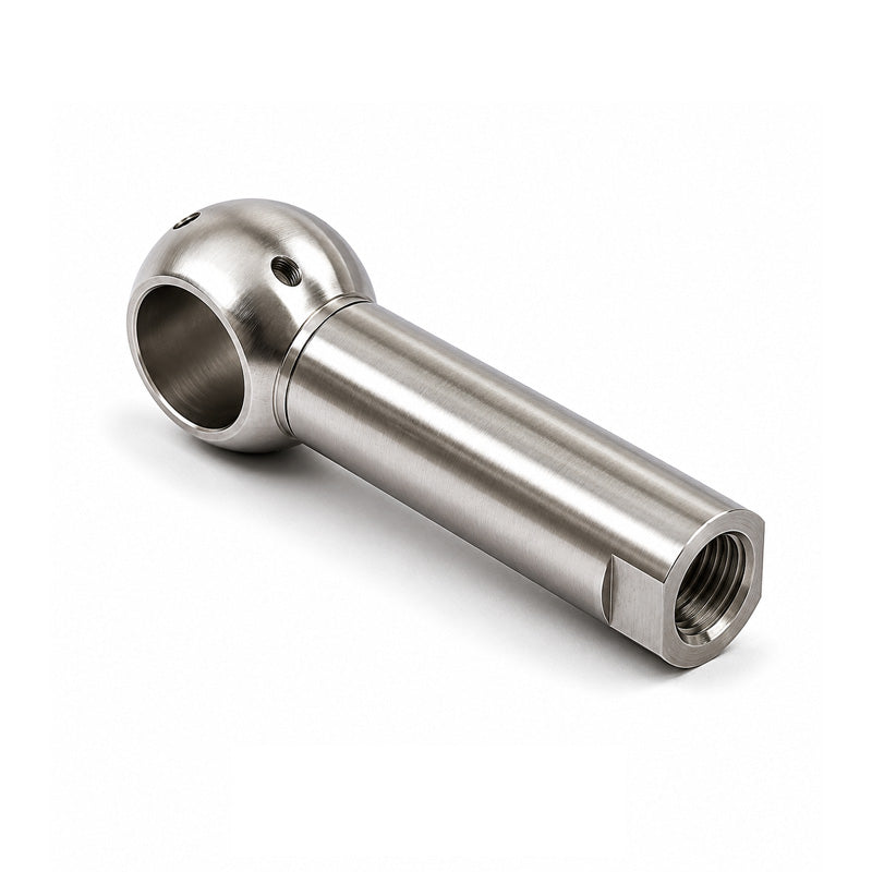Chiavette BL16SS Left Hand Stainless Steel Long Ball Socket with Internal Snap Ring and Holes for Safety Clip 16mm Ball Diameter M10 Thread - Allow 2-3 Days