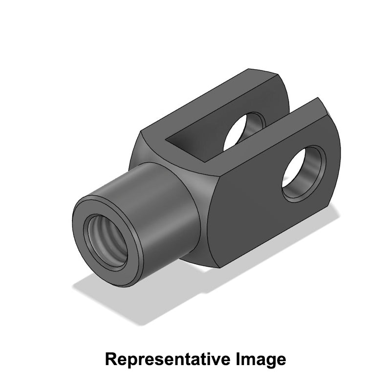 Chiavette G16X32FGLH Left Hand Female Steel Clevis 16mm Bore 32mm Base / Bore Center M16x1.5 Thread - Allow 7-10 Days