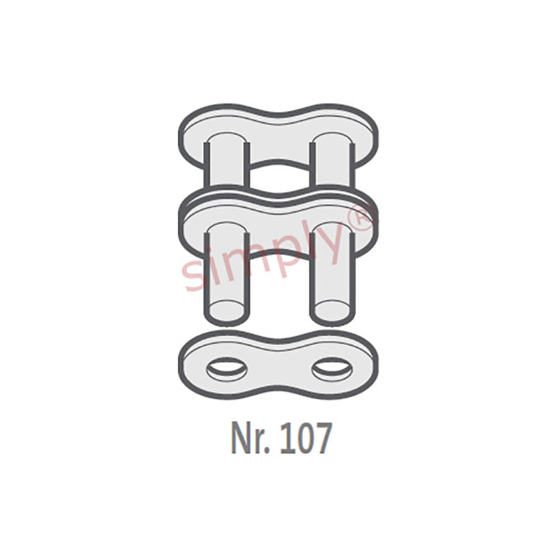 Renold Synergy 50-2-NO107 ANSI / AS Duplex Chain Outer Link To Be Riveted 5/8 inch Pitch