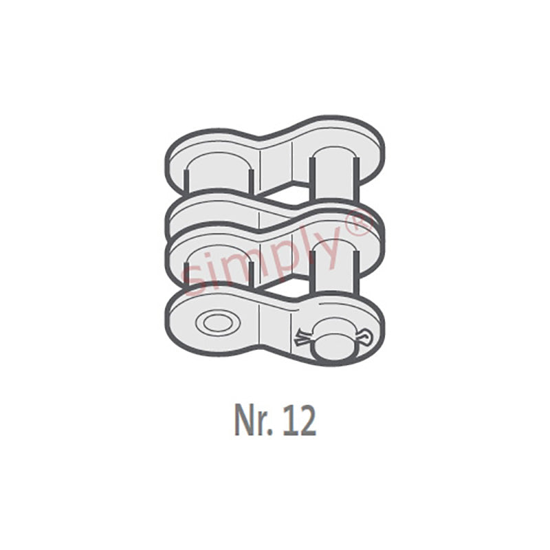 Renold SD 24B-2-NO12 BS Duplex Chain Single Cranked Cottered Link 1-1/2 inch Pitch