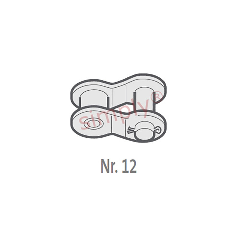 Branded 80-1-NO12 ANSI / AS Simplex Chain Single Cranked Cottered Link 1 inch Pitch