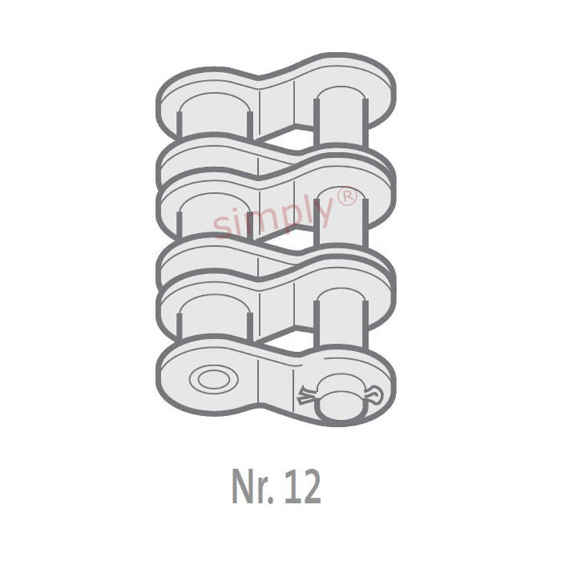 Renold Synergy 100-3-NO12 ANSI / AS Triplex Chain Single Cranked Cottered Link 1-1/4 inch Pitch