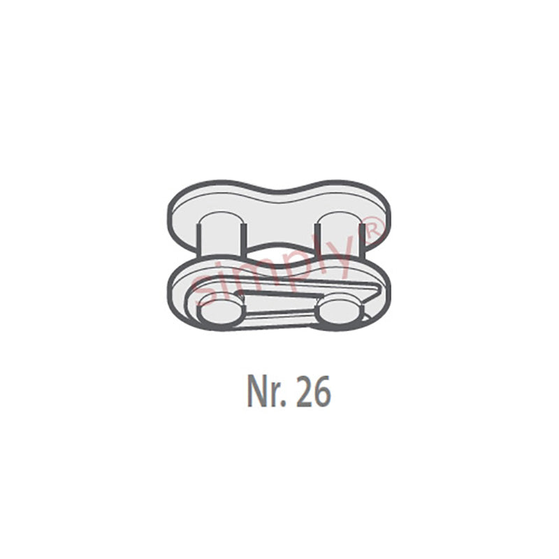 Branded 60-1-NO26 ANSI / AS Simplex Chain Connecting Link With Spring Clip 3/4 inch Pitch