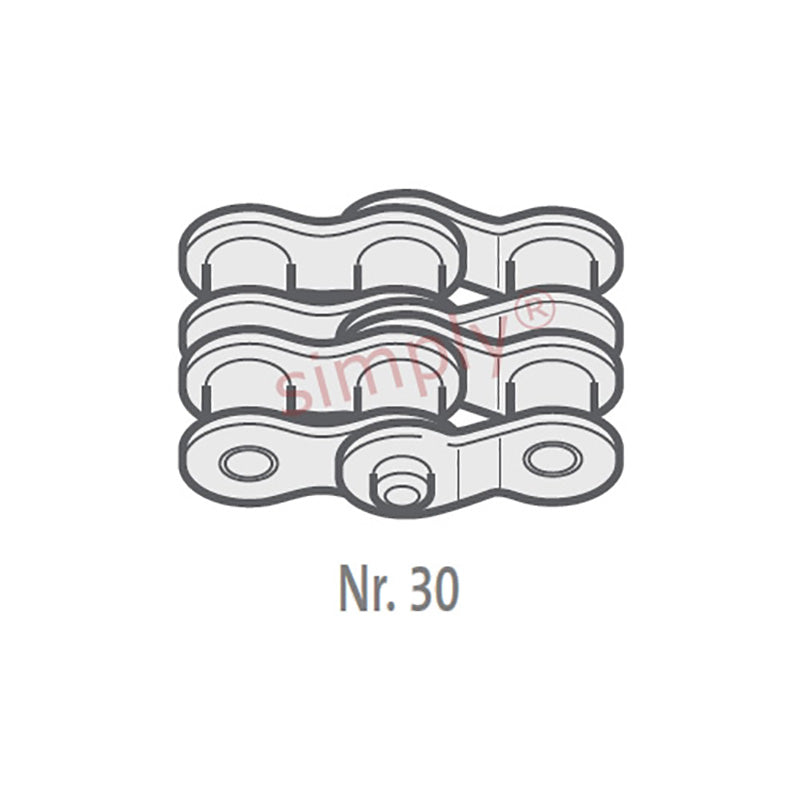 Renold Synergy 50-2-NO30 ANSI / AS Duplex Chain Double Cranked Link 5/8 inch Pitch
