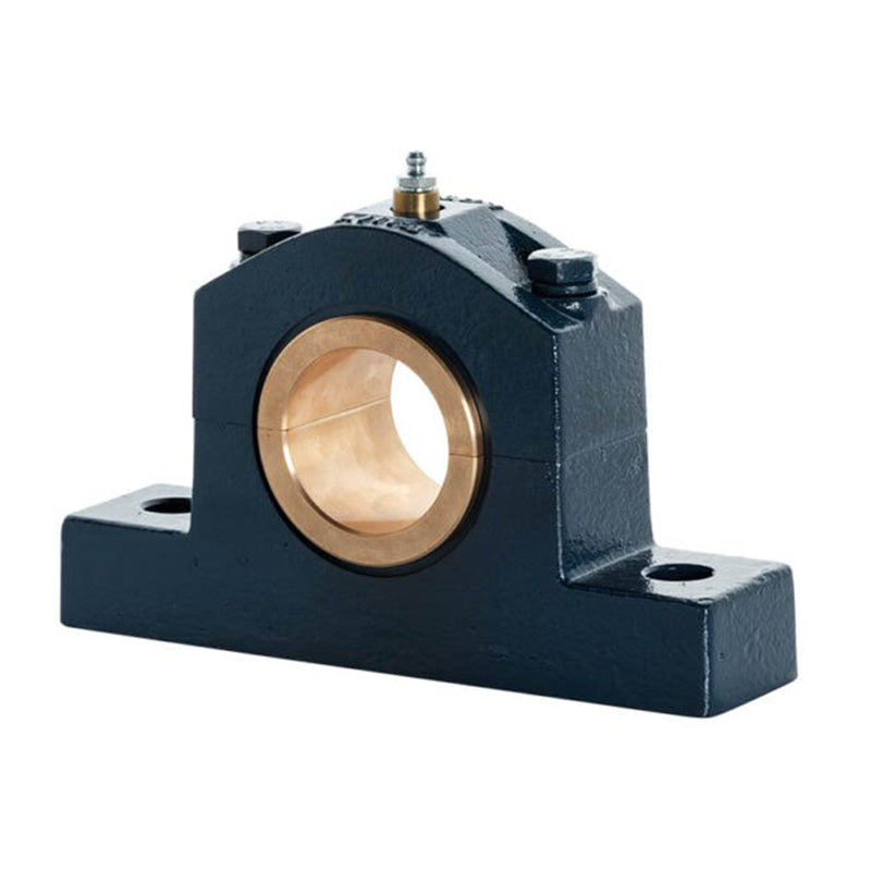Major Brand DIN505-75M Medium Duty Metric Split Cast Iron Two Bolt Pillow / Plummer Block Housing with 75mm Bore Gunmetal Bush Insert - Allow 3-4 Weeks
