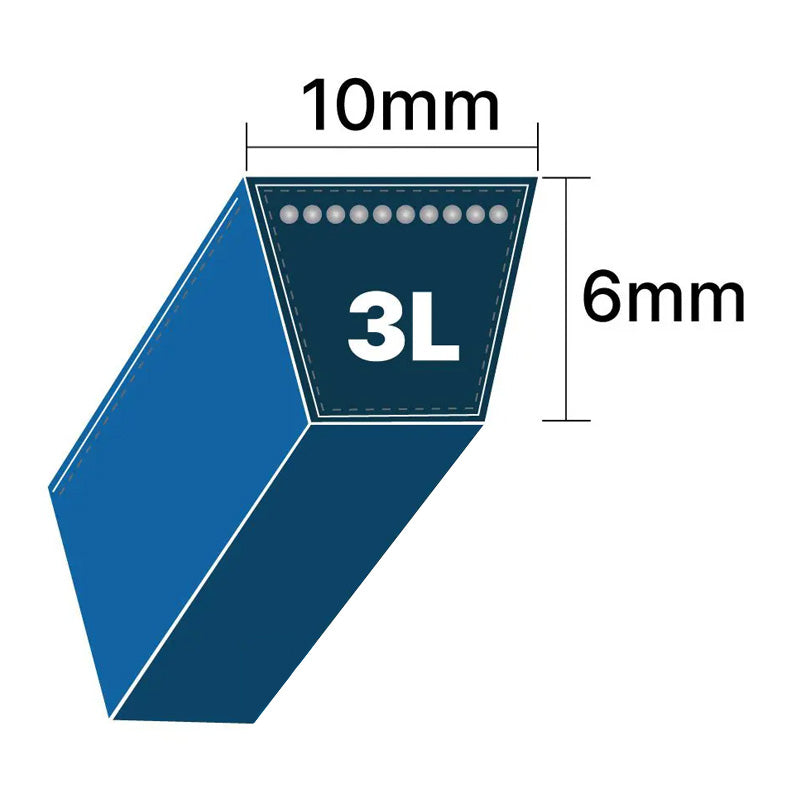 DRY-3L470K 3L Section 10x6mm Blue Cotton Dry Cover Kevlar Re-inforced Mower Wrapped V-Belt