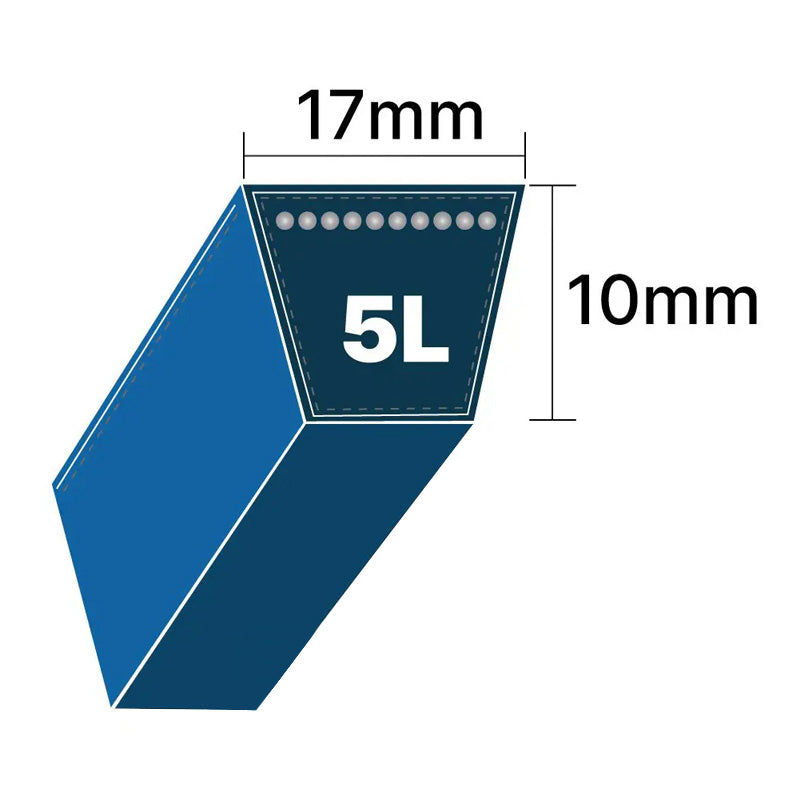 DRY-5L270K 5L Section 17x10mm Blue Cotton Dry Cover Kevlar Re-inforced Mower Wrapped V-Belt