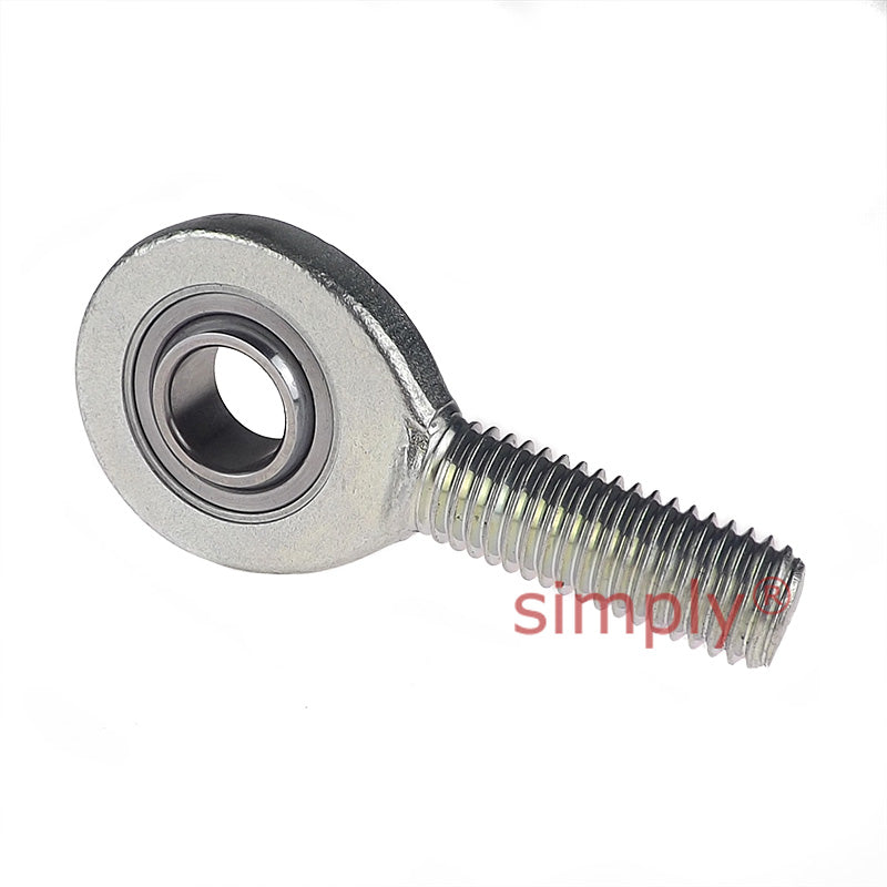 Fluro EAL16D Left Hand Zinc Plated Steel / Steel Maintenance Free Male Plain Rod End M16 Thread