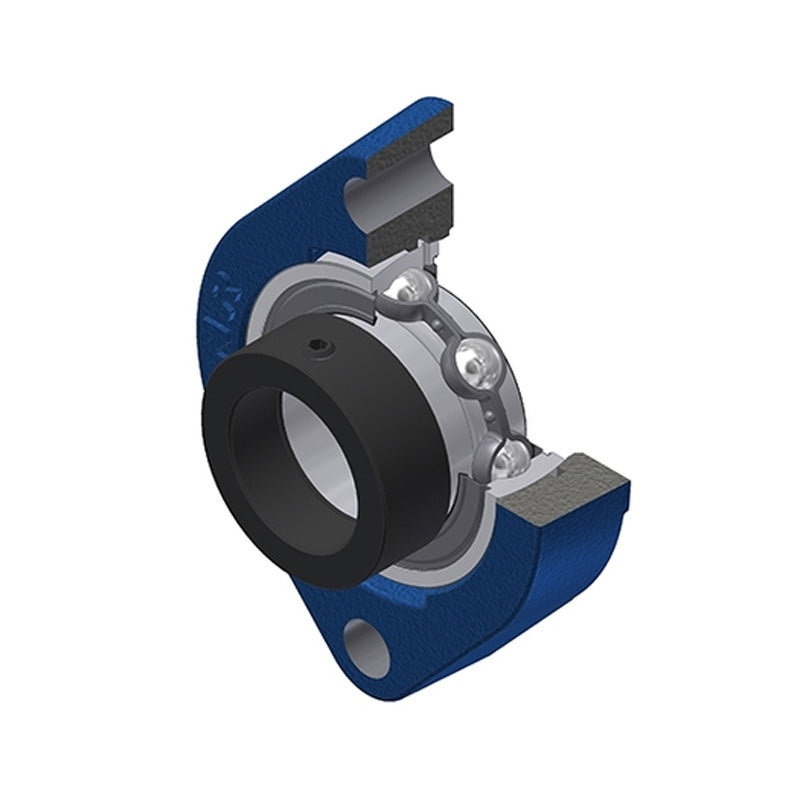 SNR ESFD207 Metric Two Bolt Cast Iron Oval Housing with 35mm Bore Eccentric Collar Insert - Allow 2-3 Days
