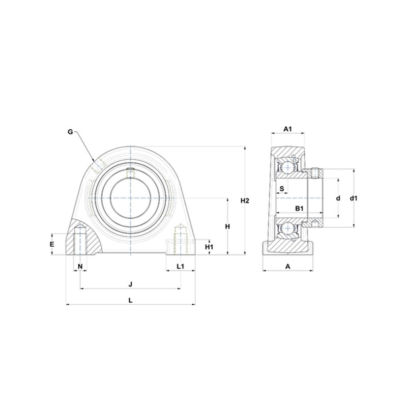 SNR ESPAE203N Threaded Base Small Footprint Metric Pillow / Plummer Block Housing with Eccentric Collar Insert 17mm Bore - Allow 2-3 Days